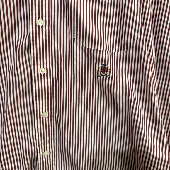 Tommy Hilfiger Red and White Striped Casual Shirt size xl - Picture 3 of 7
